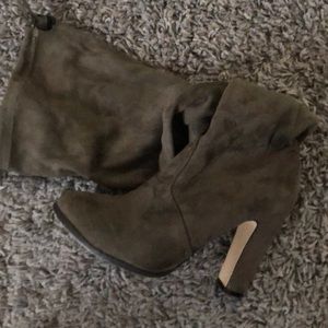 Knee high olive boots